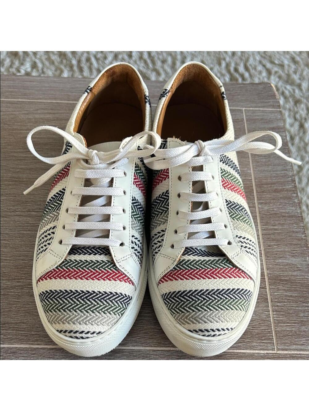 Taft White and Multicolor Patterned Sneakers